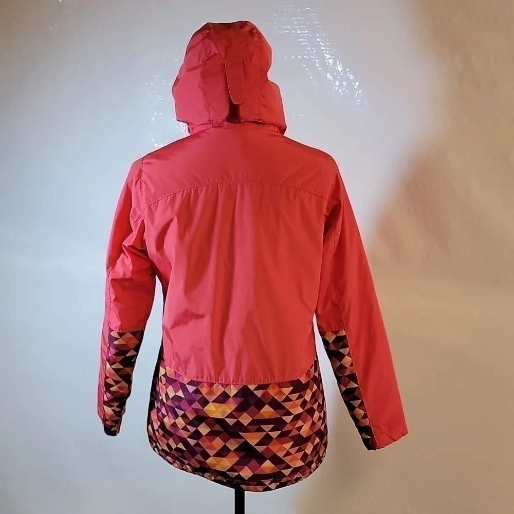 LANDS End Kids pink orange purple jacket coat with zip pockets size 14 - Picture 3 of 16